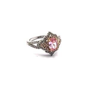 Pink Princess Crystal Ring Glam Sparkly Cubic Zirconia Elegant Fashion Jewelry